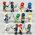 Miniatyrbilde 3 av 5: Sett med 24 go Minifigurer Kai Jay Sensei Wu Master Bygg fargerik fargerik one size