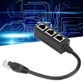 Miniatyrbillede 1 af 5: RJ45 Ethernet Adapterkabel Forlængerfunktion 1 til 3 Porte Fremragende Forbindelse Splitter med 1m Kabel til Hjemmet