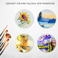 Miniatyrbild 4 av 5: Målarpenselset 18 delar, RATEL akrylpenselset, konstnärsborstar inklusive 15 penslar, blandningspalett, 2 svampar, spatel, detaljmålning