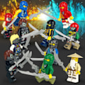 Miniatyrbilde 4 av 5: Sett med 24 go Minifigurer Kai Jay Sensei Wu Master Bygg fargerik fargerik one size
