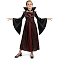 Pikkukuva 4 / 5: Spooktacular Creations Kuninkaallinen Vampyyriasu Tytöille, Halloween-juhliin, Roolipeliin, Karnevaaliin, Cosplay-vampyyriteemajuhliin 140CM