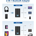 Pikkukuva 3 / 5: Bluetooth 5.0 Lähetin-Vastaanotin ja Lähetin 2-in-1 Langaton Bluetooth-sovitin Kaksois 3,5 mm:n liitäntä kuulokkeille TV PC-tietokoneelle