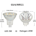 Miniatyrbillede 2 af 5: LED MR11 Pærer 3W 12V, GU4 Varmt Hvidt 3000K, 20W Halogenækvivalent, MR11 G4/GU4.0 LED Pære (4-pak)