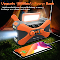 Miniatyrbilde 4 av 5: 10000mAh Nødradio Solenergi Håndsveiv Radio Bærbar AM/FM/NOAA Værrradio Med Telefonlader Lommelykt TAO Orange