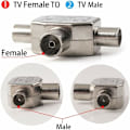 Miniatyrbillede 2 af 5: T-formet antenne splitter - 2-vejs antenne splitter - 2 DVB-T/BK stik