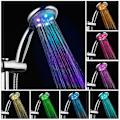 Miniatyrbillede 1 af 5: LED Bruseshoved Høj Turbotryk 7 Farver Lamper Temperatur Sensor Badevand Sprinkler