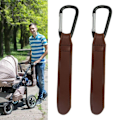 Miniatyrbillede 2 af 5: 2 baby-vogn kroge, roterende tilbehør, premium bærestrop i læder, ur-pung-krog