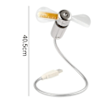 Miniatyrbillede 2 af 5: USB LED Ur-Ventilator med Temperatur, Mobil USB Realtids-Ventilator Fahrenheit og Celsius Display, Lydløs