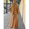 Miniatyrbild 2 av 5: Ramadan Eid muslimsk kvinnlig Jilbab 2-delad Abaya med hijab lång Khimar Niqab set Overhead böneklänning Islam outfit Djellaba Burqa vit set XL-XXL