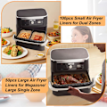 Miniatyrbild 4 av 5: Bakplåtspapper för Ninja Air Fryer 10,4L, 150 st Air Fryer tillbehör för Ninja 10,4L AF500EU AF500EUCP, Papper för Ninja Foodi Flex 10,4l