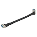 Pikkukuva 1 / 4: USB 3.0 -kaapeli litteä USB-jatkokaapeli uros naaras datakaapeli oikea kulma 90 astetta usb3.0 jatko