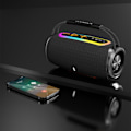 Miniatyrbillede 2 af 5: Bærbar Bluetooth-højttaler, IP7 Vandafvisende Trådløs Højttaler Høj Stereo Lyd, FM Radio, RGB Lys, Dyb Bas, 100ft Bluetooth Rækkevidde - Blå