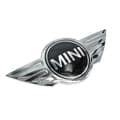 Chrome/sort Mini Cooper emblem til frontgrill, motorhjelm, bagklap, bagagerumslåg, mærkat