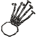 Miniatyrbilde 1 av 2: Skjelett Punk Håndbein Skjelettarmbånd med Ring Hodeskallefingerarmbånd Spøkelseshanskekjede for Menn og Kvinner Halloween