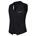 Miniatyrbillede 5 af 5: 3-delt Suit til Mænd Business Casual Suit Bukser Vest (Sort-L Størrelse)
