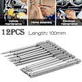 Pikkukuva 4 / 4: 13-osainen 100 mm Torx pitkä ruuvimeisselikärki sarja, magneettinen Torx-kärki sarja T6-T40, 1/4 tuuman kuusiokolo sähköruuvimeisseli