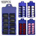 Miniatyrbillede 1 af 3: makeup _ 100 lange ballet falske negle _ én farve med - Perfekt hvid