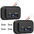 Miniatyrbilde 1 av 5: 2x 12V USB-uttak, vanntett lader for bil