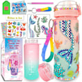 Miniatyrbild 1 av 5: Sjöjungfru DIY Diamantkonst Mugg Kit - Pysselaktivitet för Barn, Återanvändbar 600ml Vattenflaska med Ädelstenar