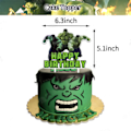 Pikkukuva 4 / 5: Hulk-synttärijuhlat - Banneri, ilmapallot ja cupcake-koristeet