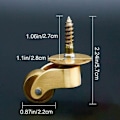 Miniatyrbilde 5 av 5: Hjul 4X Svingbare Hjul, Messing Møbelhjul, Transport Hjul, Svingbare Hjul, Stille Rulling, for Møbler, Ap