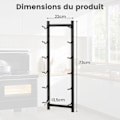 Pikkukuva 5 / 5: COSTWAY 73 cm seinälle asennettava metallinen viinipulloteline, 6 pullon viinipulloteline/hylly keittiöön, ruokasaliin, kellariin ja baariin