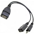 Pikkukuva 1 / 4: Mini Micro USB OTG -sovitin, virranjakaja Y-kaapelilla Micro 5-nastainen uros/naaras, puhelintarvike