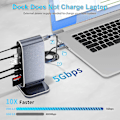 Miniatyrbild 3 av 3: 12-i-1 USB C Docking Station USB C Hub Dock Laptop Display Docking St