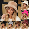 Miniatyrbillede 4 af 5: Fuzzy Fiskerihat til Mænd og Kvinder - Shallow Knowledge Bucket Hat, Varmt Vinterfiskerhat til Børn, Grå GRAY