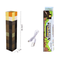 Miniatyrbillede 1 af 5: Minecraft Brownstone Torch - 28 cm LED Natlampe - USB C