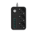 Miniatyrbilde 1 av 5: Adapter for flere stikkontakter 3 bryterbare rom med 6 USB (5V/3.4A, 17W), bryterbar barnesikring med flere stikkontakter Adapterkontakt