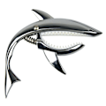 Miniatyrbilde 1 av 4: Gitarcapo i sinklegering - Shark Capo for akustisk og elektrisk gitar med god grep, ingen strengestøy og slitesterk sølv
