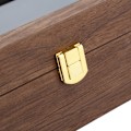 Miniatyrbillede 4 af 4: Urkasse i træ med 3 rum og transparent vindue, ur opbevaringsboks (sort valnøddefarve)