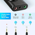 Miniatyrbilde 5 av 5: USB lydadapter, USB lydkort, eksternt lydkort med volumkontroll