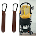 Miniatyrbillede 3 af 5: 2 baby-vogn kroge, roterende tilbehør, premium bærestrop i læder, ur-pung-krog