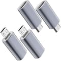 Pikkukuva 1 / 5: USB-C - Micro USB -sovitin (4-pakkia), Type C naar Micro USB -sovitin, lataus- ja datasykronointiliitäntä (harmaa)