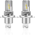 H4 LED-lampe 6500K for bilfrontlys, fjernlys og nærlys, erstatningslampe for halogenlamper og xenonfrontlys (2 stk)