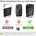 Miniatyrbillede 3 af 8: Nøglebeskyttelse til VW Golf 7 Nøgleboks/Nøgleetui til VW, Polo, Skoda, Seat, 3 knapper Golden Edge Red