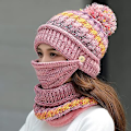 Miniatyrbilde 2 av 5: Beanie-lue med maske, vinterlue for kvinner, balaclava-lue i tykt, varmt fleece, strikket lue, skjerfsett, 3 deler, vinterluer, B-Beige B-Beige