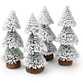 Miniatyrbillede 1 af 4: 4 stk. 150 mm Mini Snefrostede Træer Mini Juletræ Plastik Vinter Sne Ornamenter Bordplade Træer til Julefrokost Hjem Juledekoration