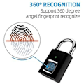 Miniatyrbillede 3 af 3: Fingerprint Gardinlåse Smart Dør Lås Ip65 Vandafvisende Digital Sikkerhedslås Bærbar Fingerprint Gardin Lås USB Nøgleløs Lås