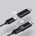 Pikkukuva 2 / 5: USB-C - Mini USB -sovitin, Type-C naarinen - Mini USB uros -liitäntä, Musta