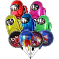 Miniatyrbild 5 av 5: 9 st Folieballonger för Among Us, Videospelsfödelsedagsfestdekoration, Födelsedagsfesttillbehör Dekoration för Barn