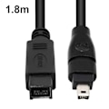Miniatyrbillede 2 af 5: IEEE 1394 FireWire 800 til 400 Datakabel, 9- til 4-polet FireWire Kabel, 1,8 Meter, Sort