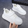 Miniatyrbillede 4 af 5: Drenge Ensfarvede Skatersko Snørebånd Komfortable Skridsikre Street Style Sneakers til Alle Årstider Udendørs Træningsaktiviteter Sort 34