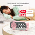 Pikkukuva 5 / 5: Kelloherätyskellokaiutin HiFi LED-peilinäyttö Micro USB -lataus FM-radio Digitaalinen kello lukemiseen matkalle - Valkoinen