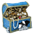 Miniatyrbillede 2 af 4: Akvarium Skattekiste Ornament Harpiks Skattekiste Æske Gemmested Akvarium Landskabsdekoration Ornament Blå