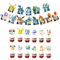 Miniatyrbillede 5 af 5: Pikachu Tema Fødselsdagsfest Banner Balloner Dekorationer Sæt