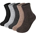 Miniatyrbillede 1 af 5: 5 Par Mænds Merino Sokker Vinter Uld Termiske Sokker Efterår Tykke Termiske Bomulds Sokker Vandreture Vandreture Gave Sort Kamel Brun Black camel brown