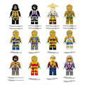 Miniatyrbillede 5 af 5: Sæt med 24 Go Minifigurer Kai Jay Sensei Wu Master Bygge Farverige Farverige Farverige En Størrelse